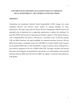 the csr-hrm co-creation model