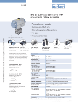 2/2 or 3/2 way ball valve with pneumatic rotary actuator