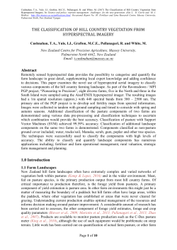 THE CLASSIFICATION OF HILL COUNTRY VEGETATION FROM