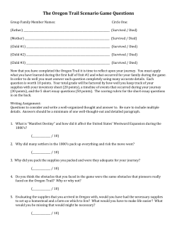 The Oregon Trail Scenario Game Questions