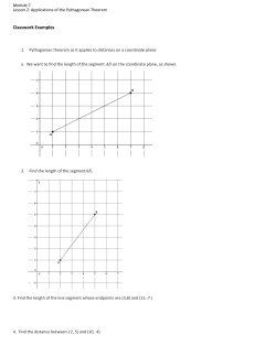 Module 7 Lesson 2: Applications of the Pythagorean Theorem