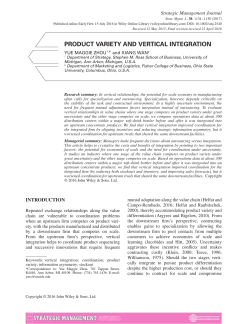 Product Variety and Vertical Integration