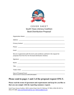C O V E R S H E E T South Texas Literacy Coalition Book