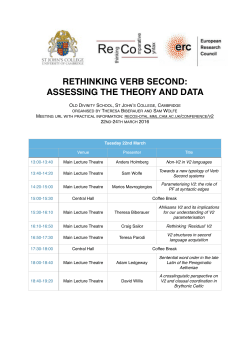 Draft Timetable