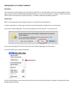 Setting Safari 6.1 to Allow TestNav 8