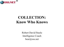Briefing: COLLECTION--Know Who Knows