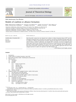 Models of coalition or alliance formation