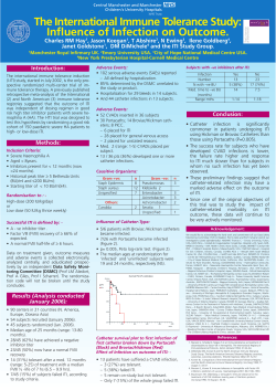 The International Immune Tolerance Study: Influence of Infection on