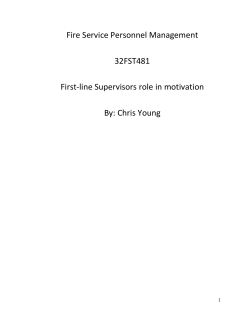 Fire Service Personnel Management 32FST481 First