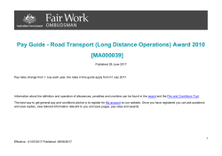 Road Transport (Long Distance Operations)