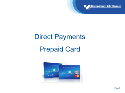 Information about the Prepaid Card