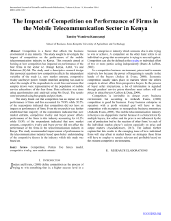 The Impact of Competition on Performance of Firms in the Mobile