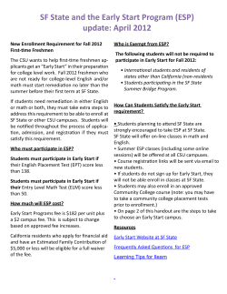 SF State and the Early Start Program