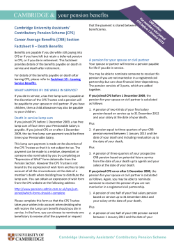 Death Benefits - Cambridge University`s pension site