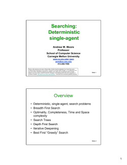 Searching: Deterministic single-agent