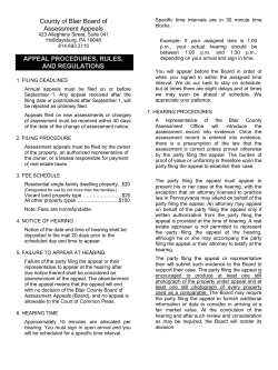 Appeal Procedures - Rules and Regulations