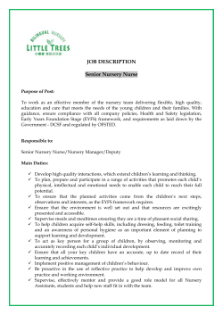sample job description &ndash; nursery practitioner