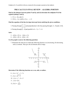pre-calculus final review – algebra portion