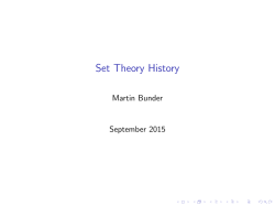 Set Theory History