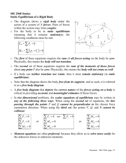 Static Equilibrium of a Rigid Body