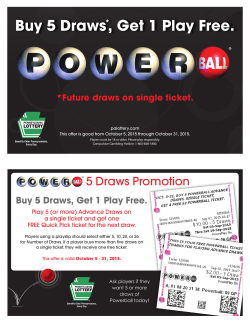 Buy 5 Draws*, Get 1 Play Free.