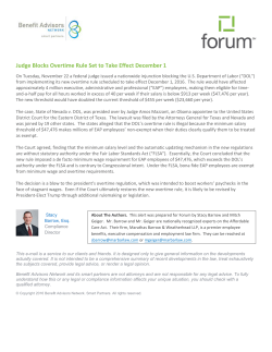 Judge Blocks Overtime Rule Set to Take Effect December 1