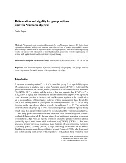 Deformation and rigidity for group actions and von Neumann algebras
