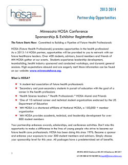 HOSA Partnership Opportunities 2