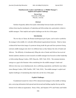 156 Simultaneously Leaders and Followers: A Middle Manager`s