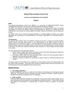 National Reconciliation Grant Fund