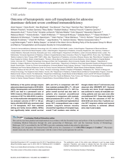 Outcome of hematopoietic stem cell transplantation