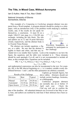 The Title Should be in Mixed Case, Without Acronyms