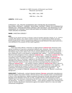 5.Contract Relations Btw German Auto Mfrs and Dealers.Wis Law