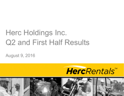 Herc Holdings Inc. Q2 and First Half Results