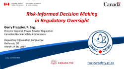 Risk-informed decision making in regulatory oversight