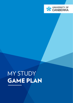 my study game plan - University of Canberra