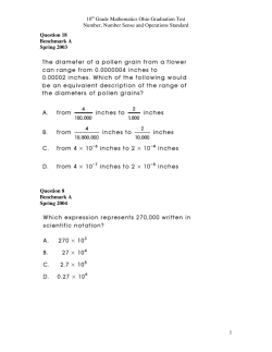10th Grade Mathematics Ohio Graduation Test Number, Number