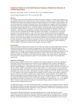 Anatomic Position of a Herniated Nucleus Pulposus