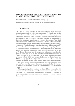 THE DIMENSION OF A CLOSED SUBSET OF Rn AND RELATED