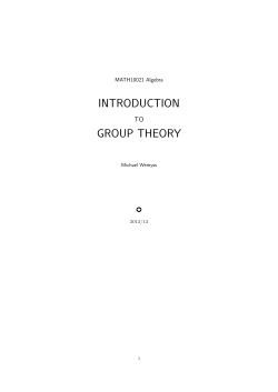 INTRODUCTION GROUP THEORY