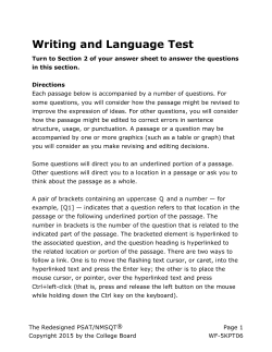 PSAT/NMSQT Practice Test 1 Writing and Language for Assistive