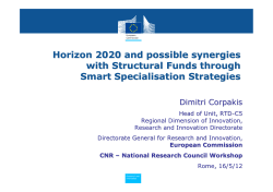 Horizon 2020 and possible synergies with Structural Funds