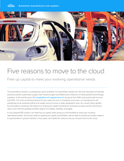Five reasons to move to the cloud