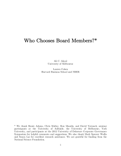 Who Chooses Board Members? - people.hbs.edu