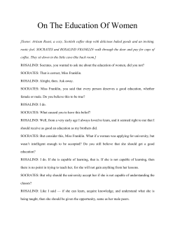 On The Education Of Women [Scene: Artisan Roast, a cozy, Scottish