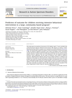 Predictors of outcome for children receiving intensive behavioral