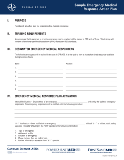 Sample Emergency Medical Response Action Plan