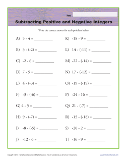Subtracting Postive and Negative Integers