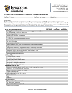 TEACHER EVALUATION FORM - Episcopal School of Baton Rouge