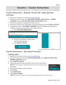 Socrative &ndash; Teacher Instructions